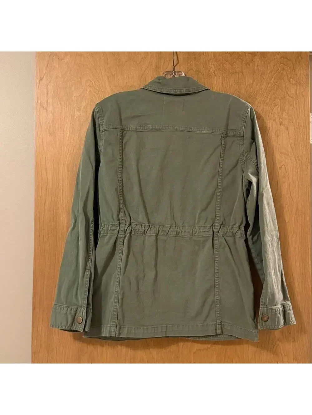 Caslon Olive Utility Jacket Women's S Nordstrom Multiple Pockets - Picture 6 of 9